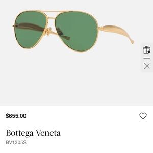 Bottega Veneta BV 1305S Aviator Sunglasses